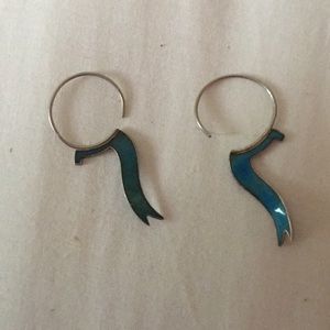 Antique sterling and turquoise earrings